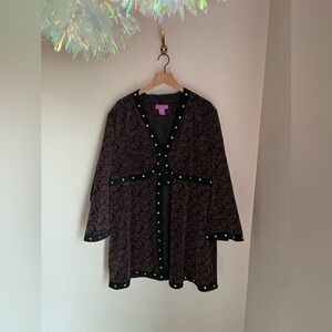 Vintage Velvet Suzanne Somers Paisley Studded Jacket Cropped Jacket duo Size 20W